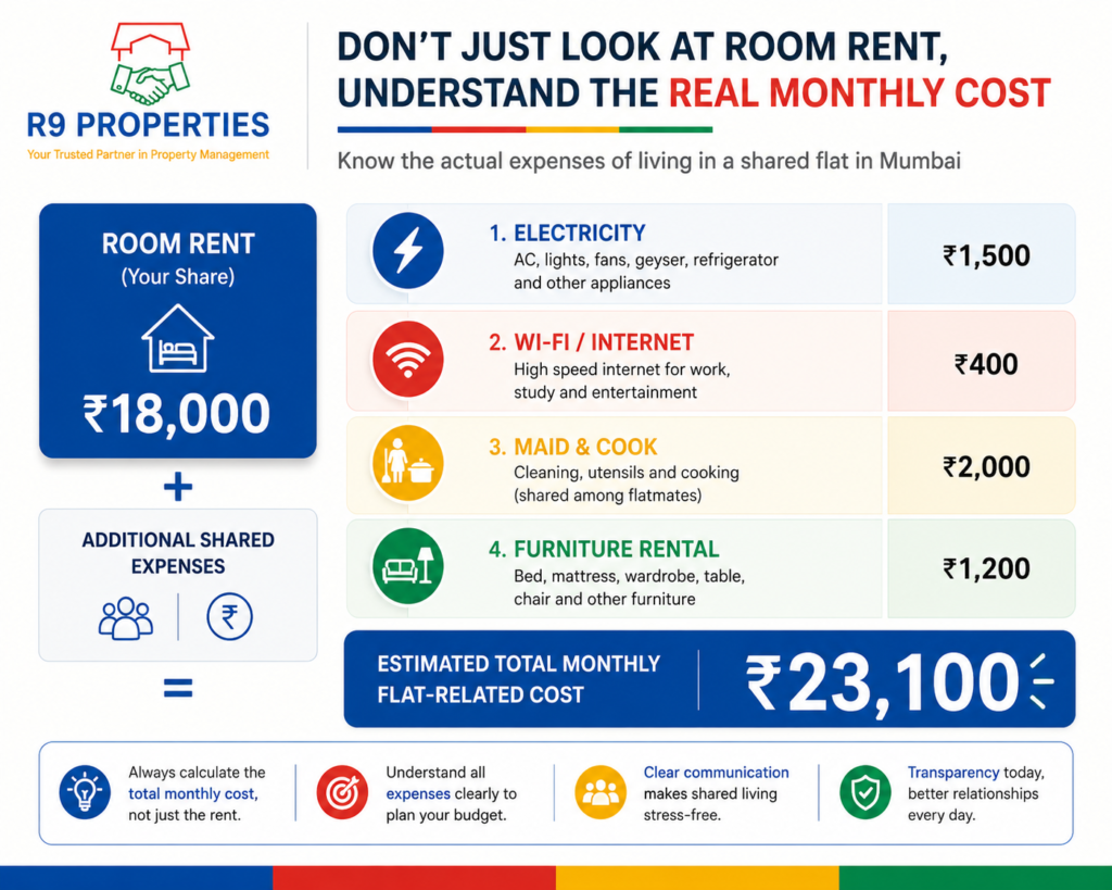 Real Monthly cost of living an a shared flat in Mumbai